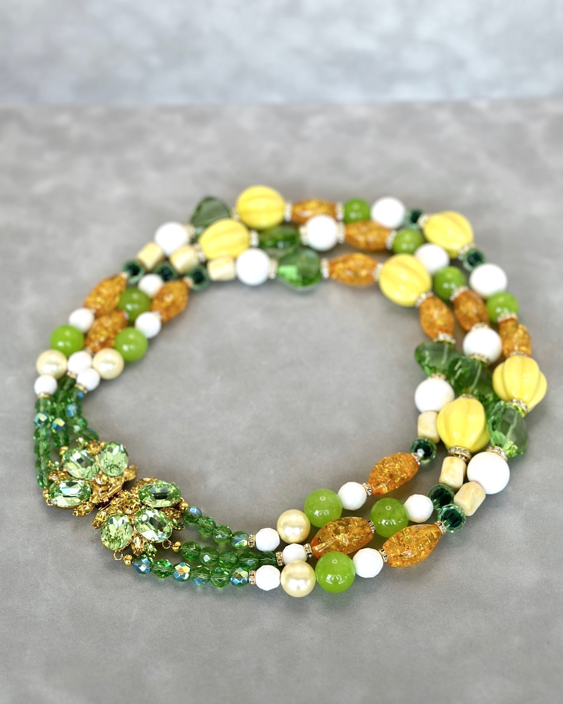 Citrus 3 Strand Bead Necklace