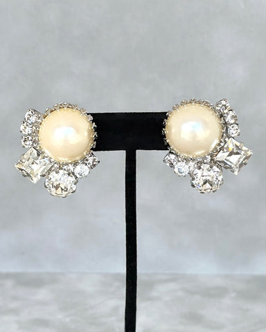 Pearl Button Earrings