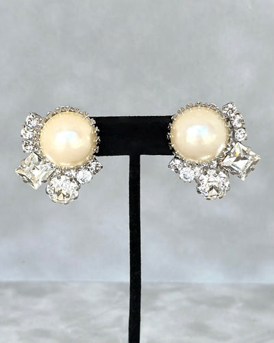 Pearl Button Earrings