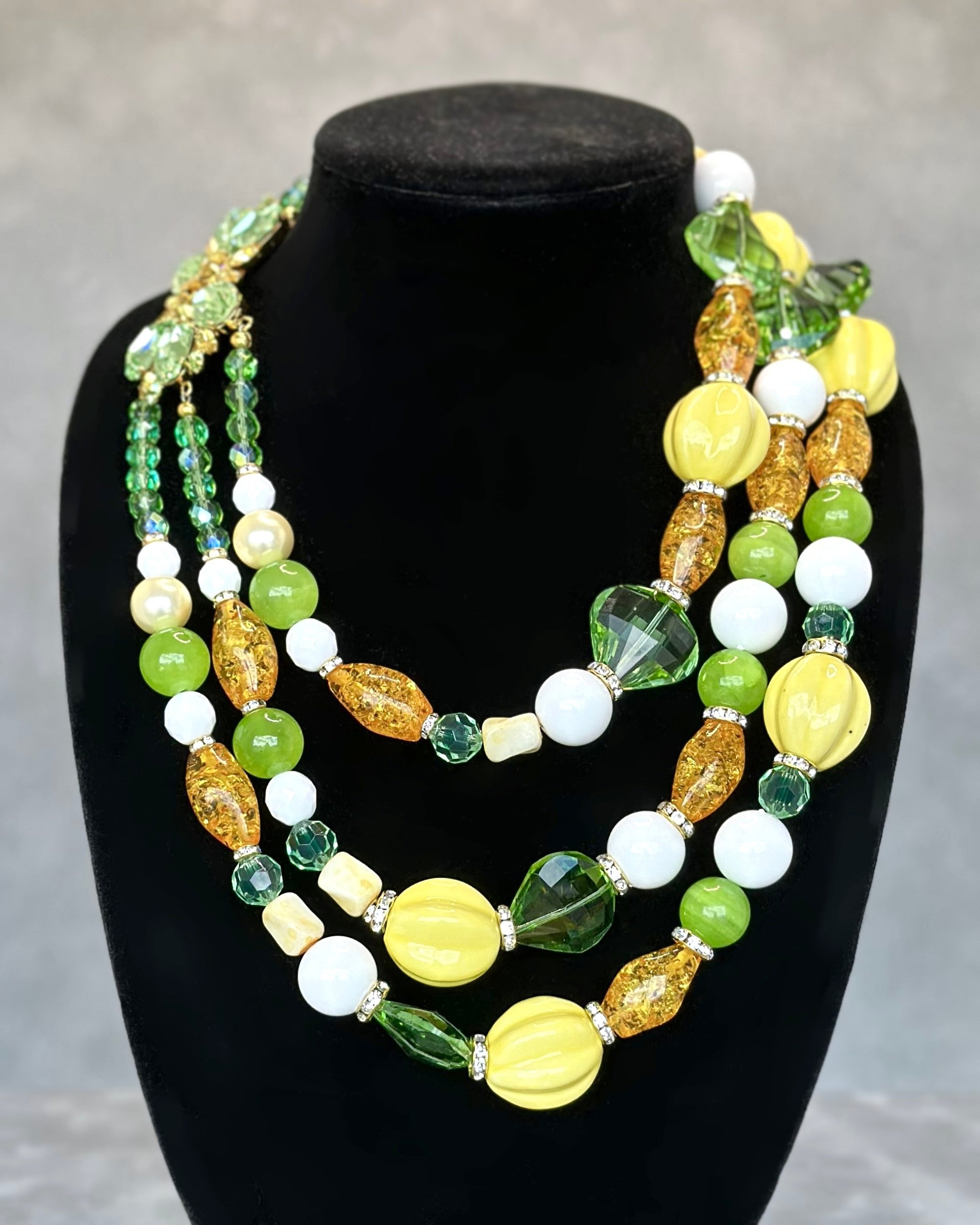 Citrus 3 Strand Bead Necklace