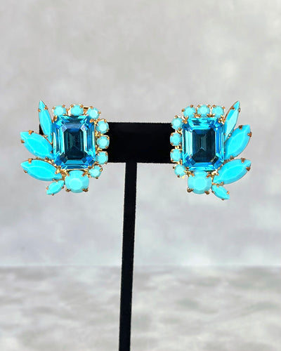 Turquoise Button Earrings