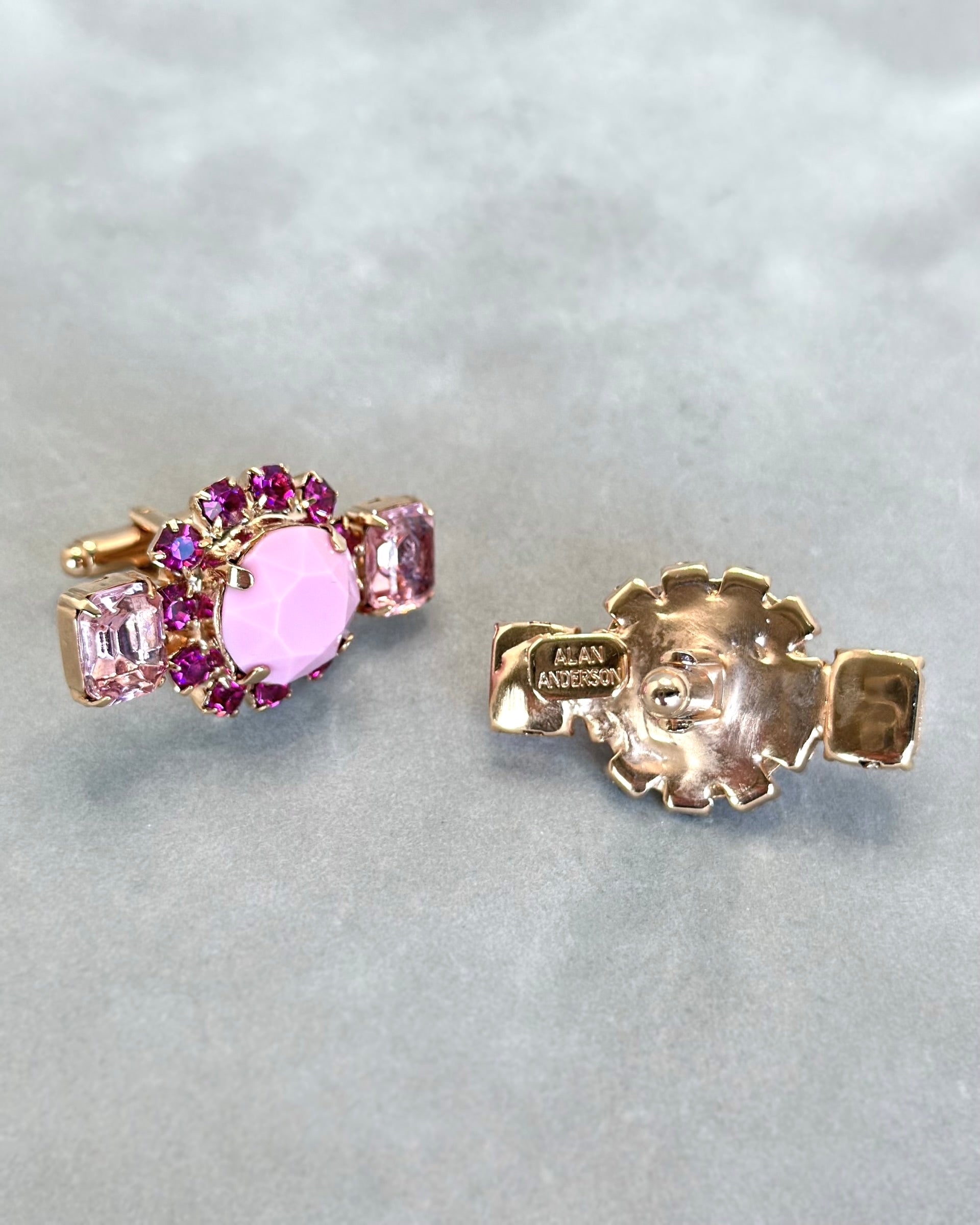 Pink Crystal Cufflinks