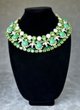Multi-Green and Chalk White Collar