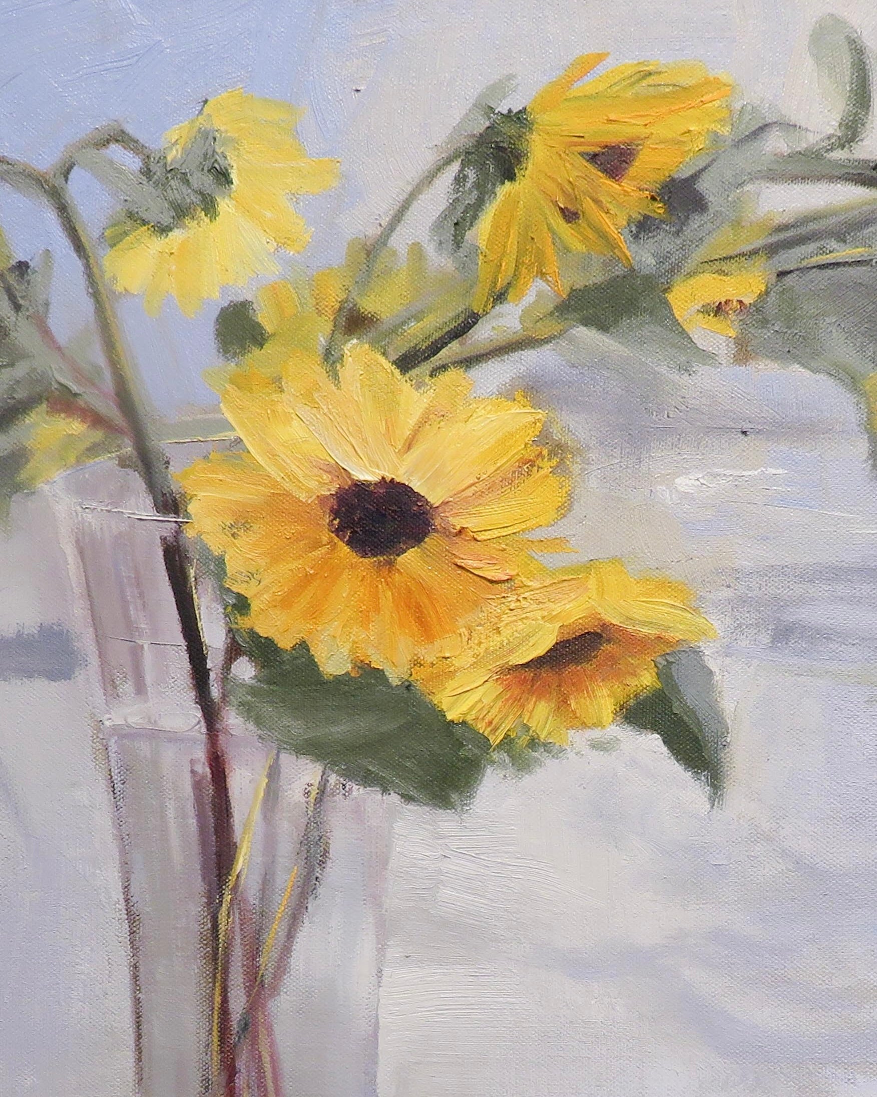 Sunflowers in the Rain