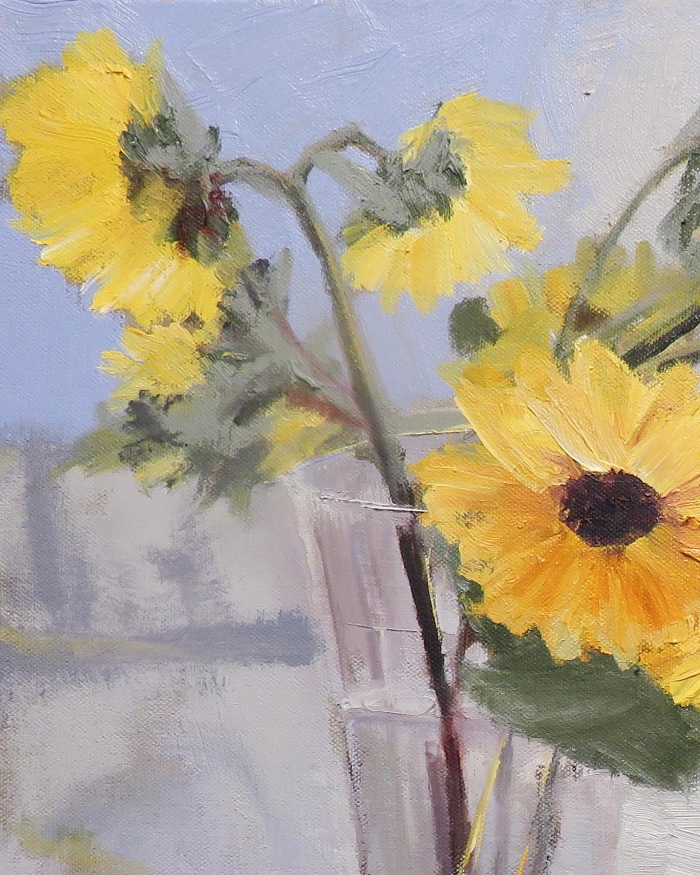 Sunflowers in the Rain
