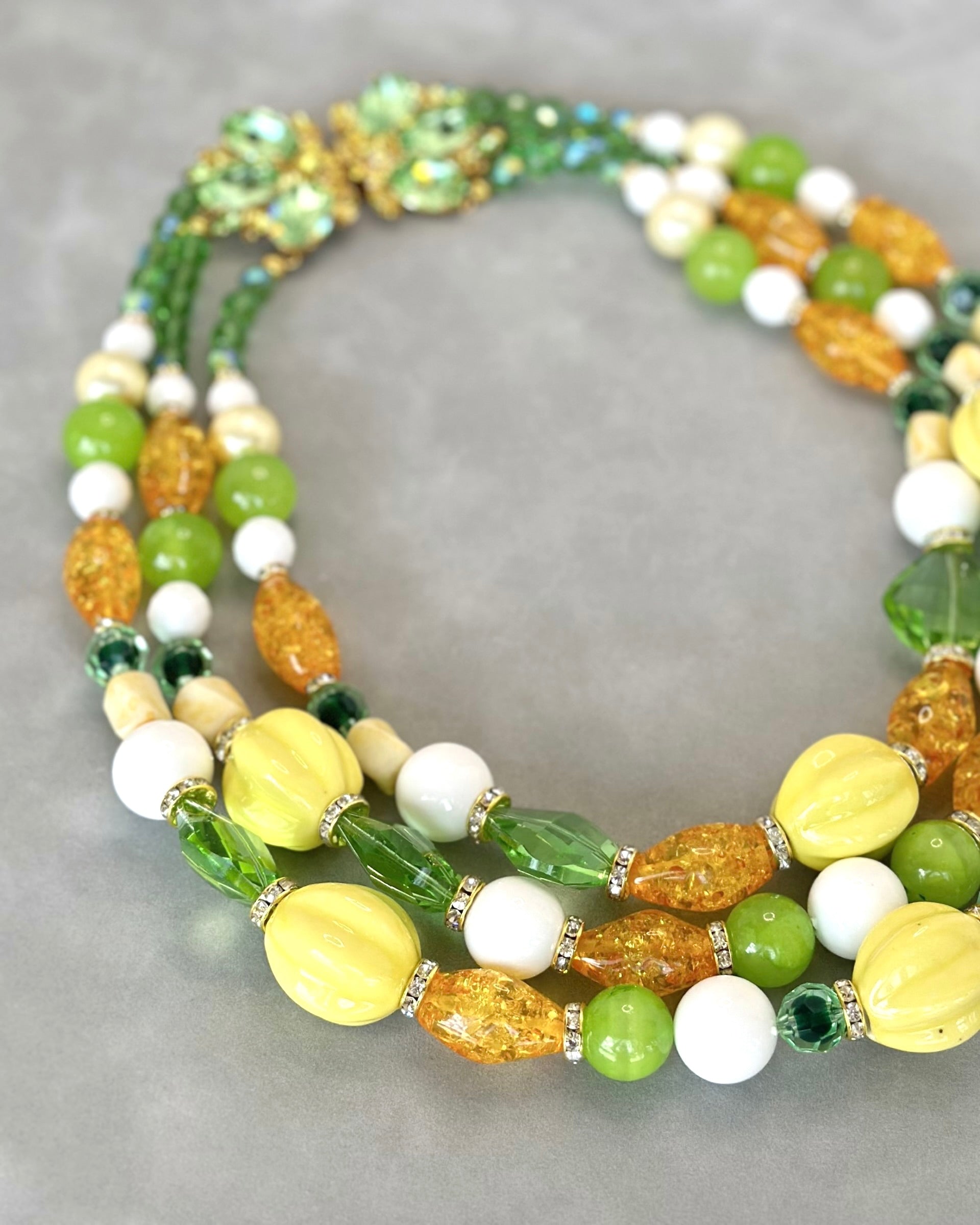 Citrus 3 Strand Bead Necklace