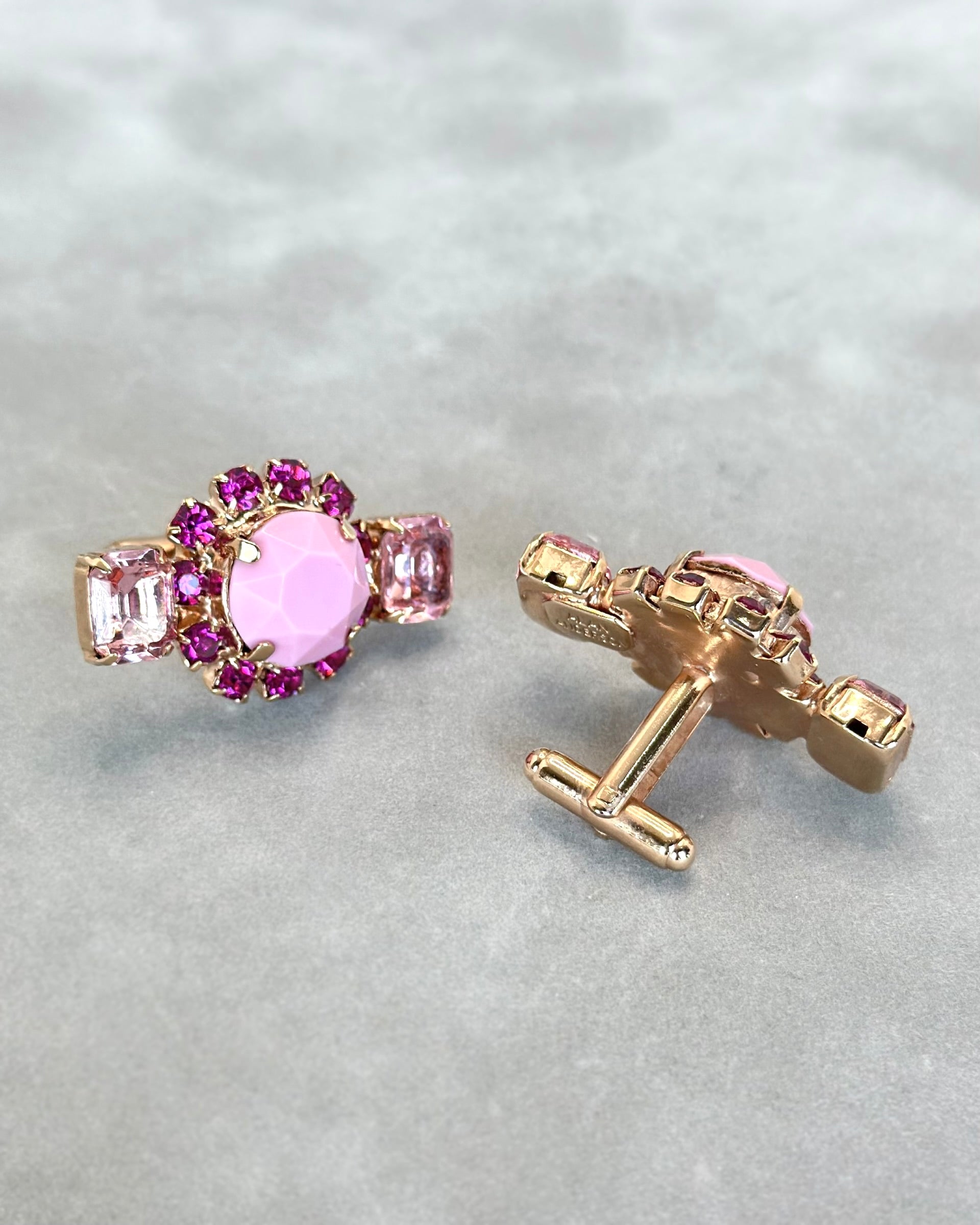 Pink Crystal Cufflinks