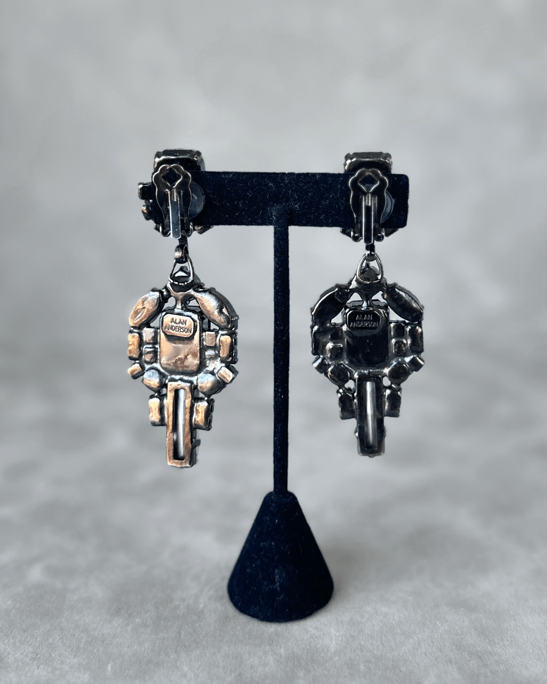 Smoked Crystal and Pink Earrings