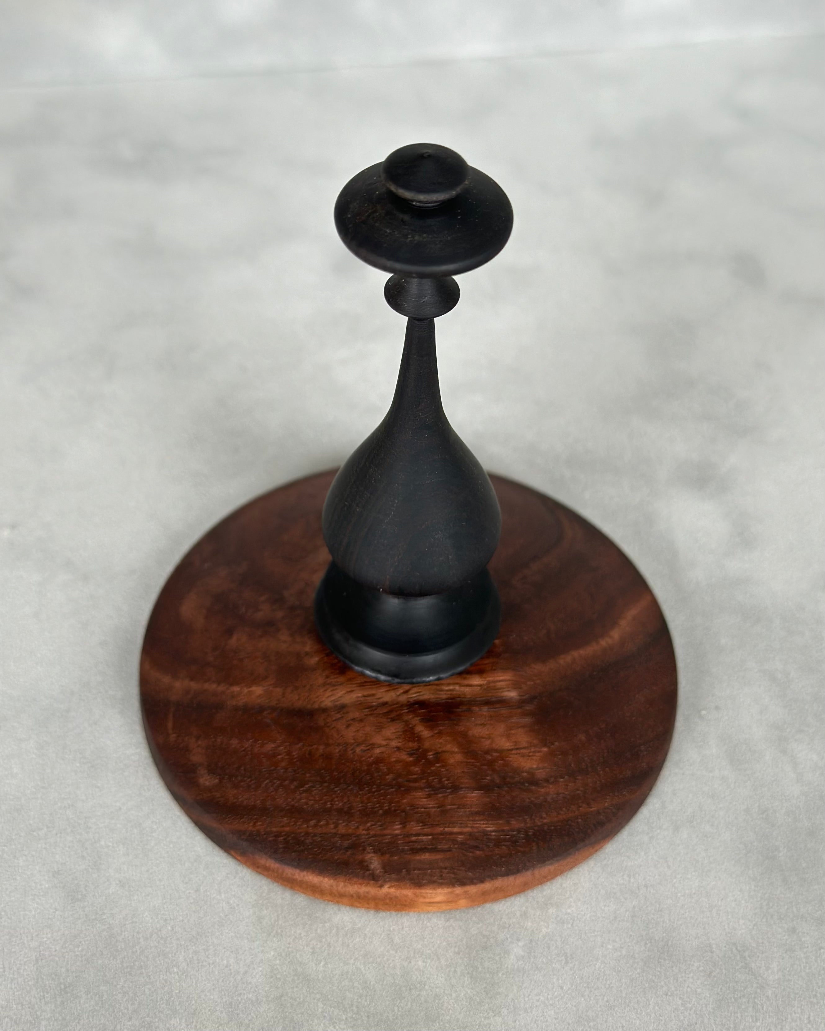 Figured Maple Hollow Form with Black Walnut Lid and African Blackwood Finial