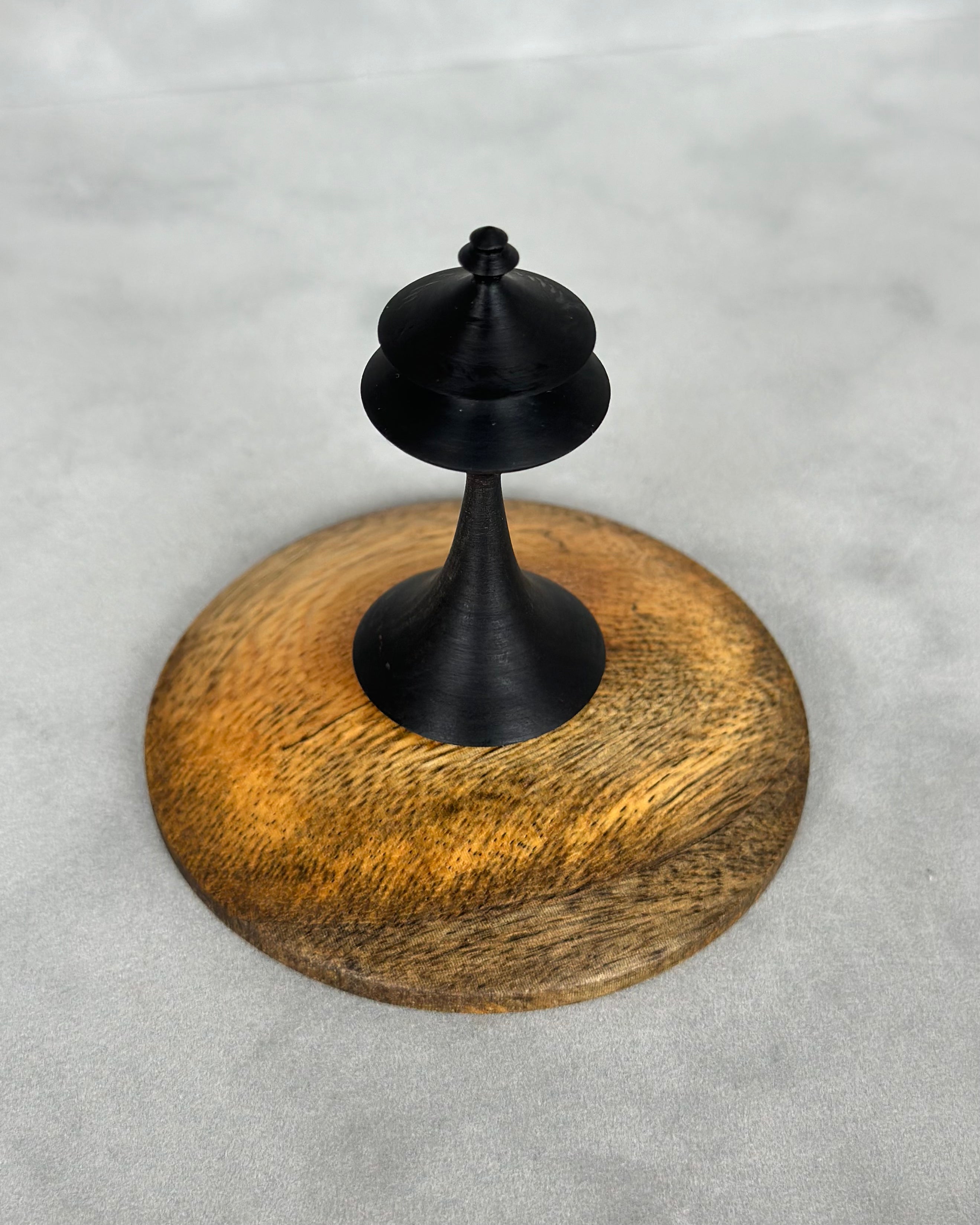 Figured Maple Hollow Form with African Blackwood Lid and Finial