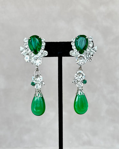 Emerald & Crystal Earrings