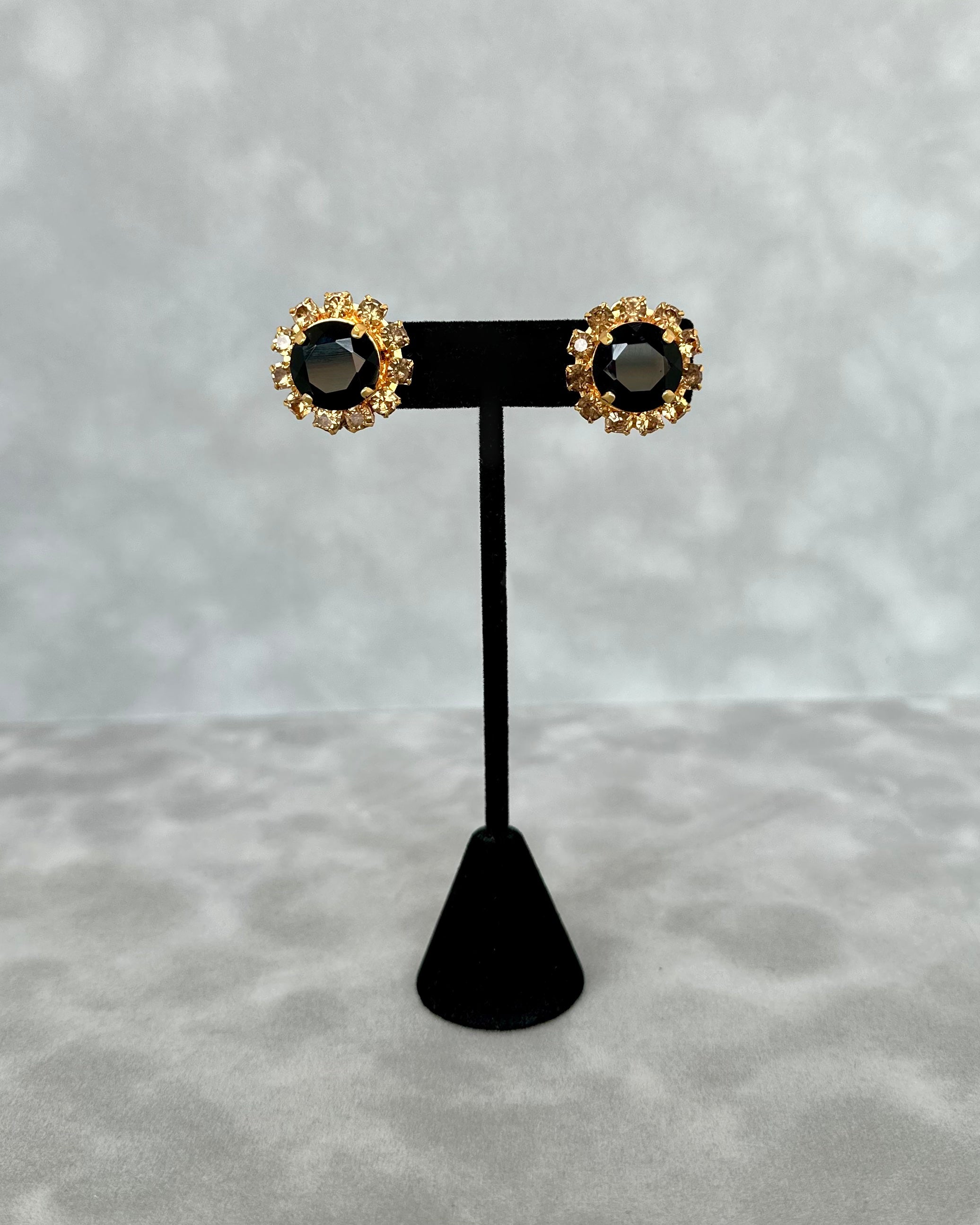 Midnight Button Earrings