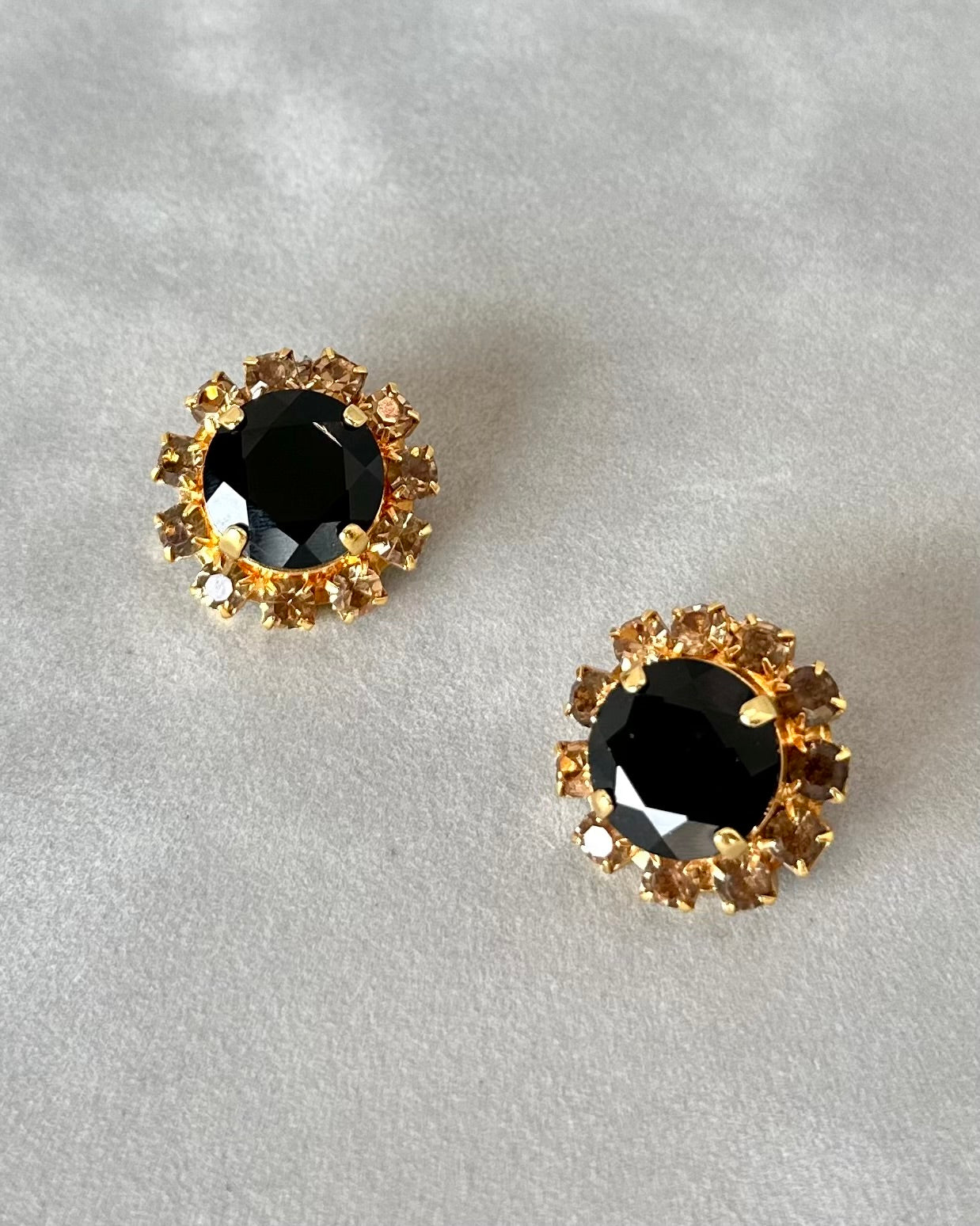 Midnight Button Earrings