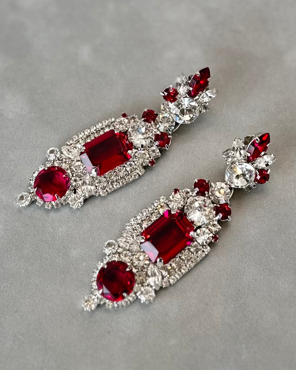 Ruby & Crystal Earrings