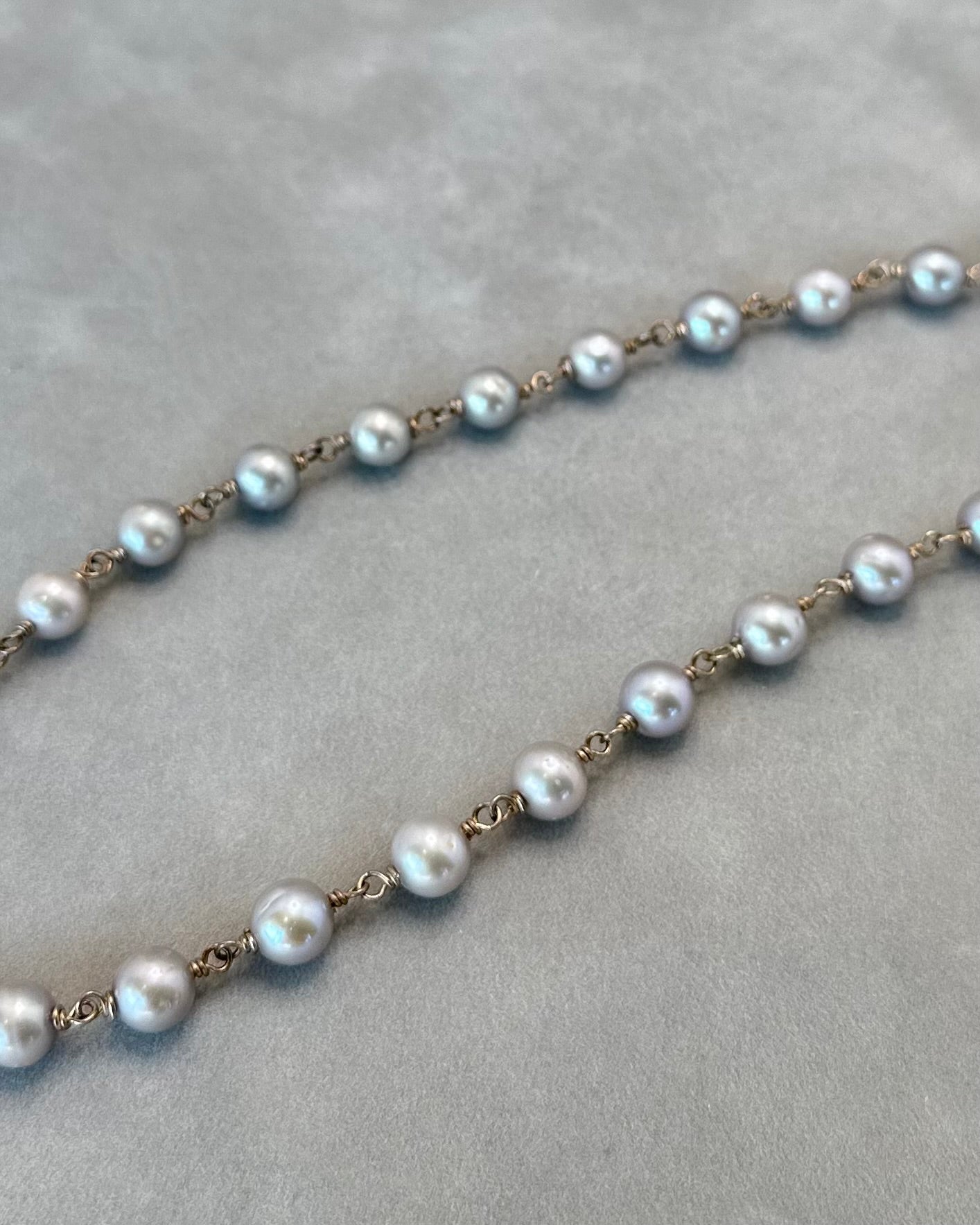 Beloved Sacred Heart Grey Freshwater Pearl Necklace