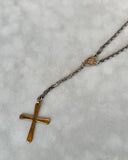 Saint Benedict Sterling Silver Rosary Cross Necklace