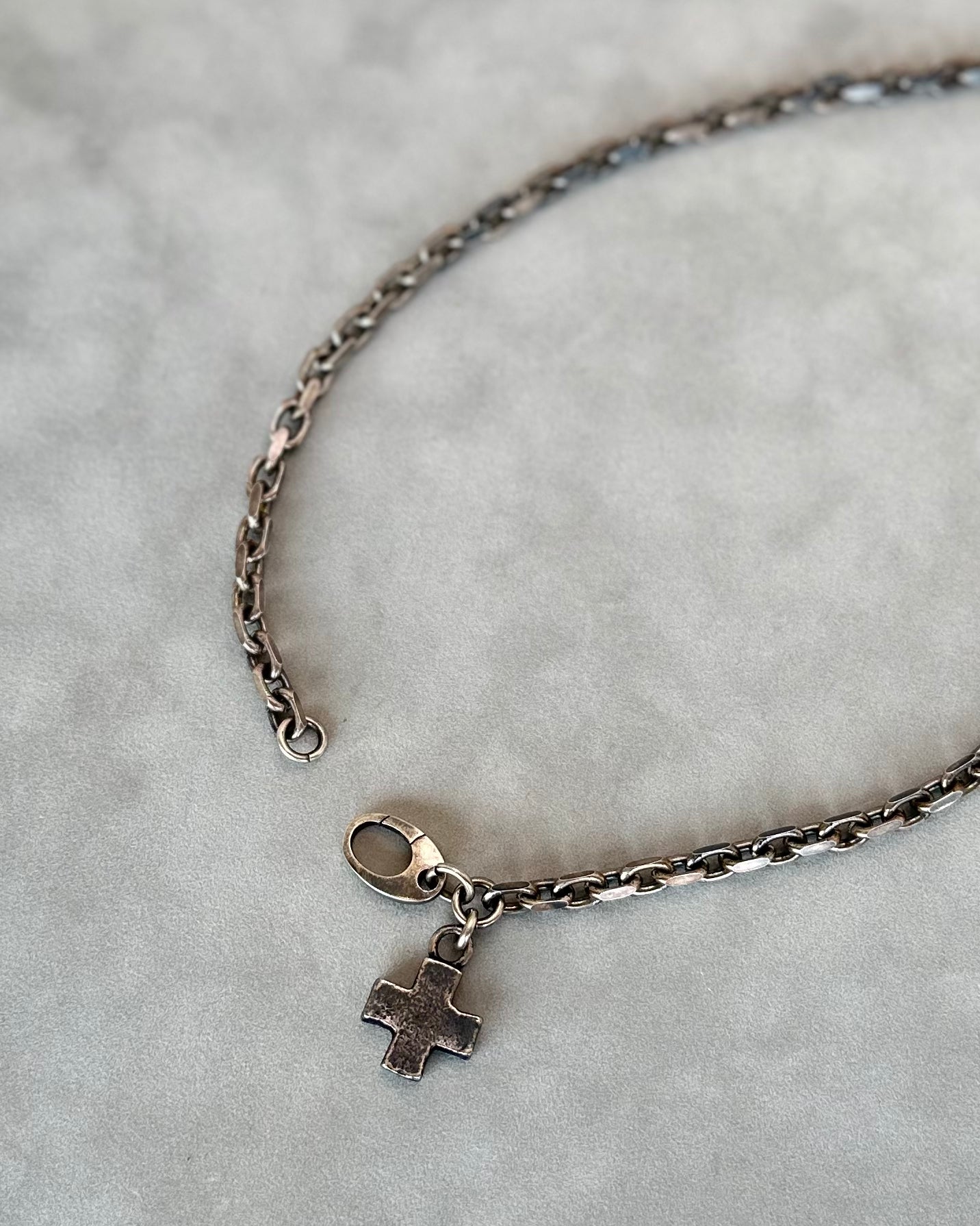 Square Cross Sterling Silver Necklace