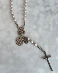 All Saints Grey Pearl Rosary Necklace