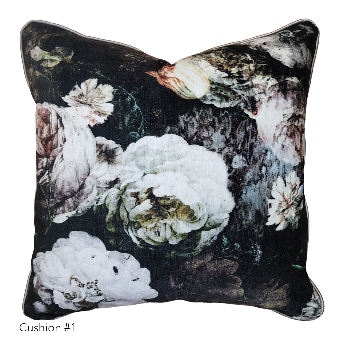 Antiqued Floral Cushion