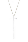 Sterling Sabre Cross Pendant Necklace